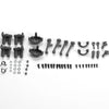 A set of 1:12 scale RC car steering wheel and interior upgrade parts including various plastic components and screws