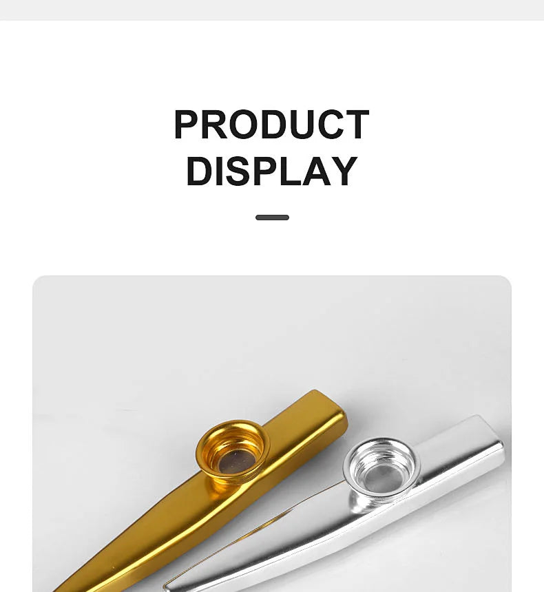 Gold-Plated Metal Kazoo with 5 Replacement Films