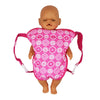 Pink patterned mini backpack for an 18-inch doll
