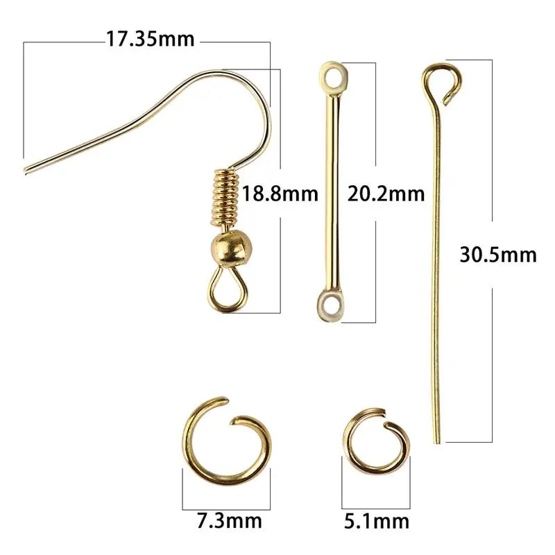A set of gold-colored geometric silicone mold components for making epoxy resin earrings and pendants.