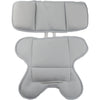 A gray stroller accessory kit featuring a seat cover, mosquito net, and rain cover.