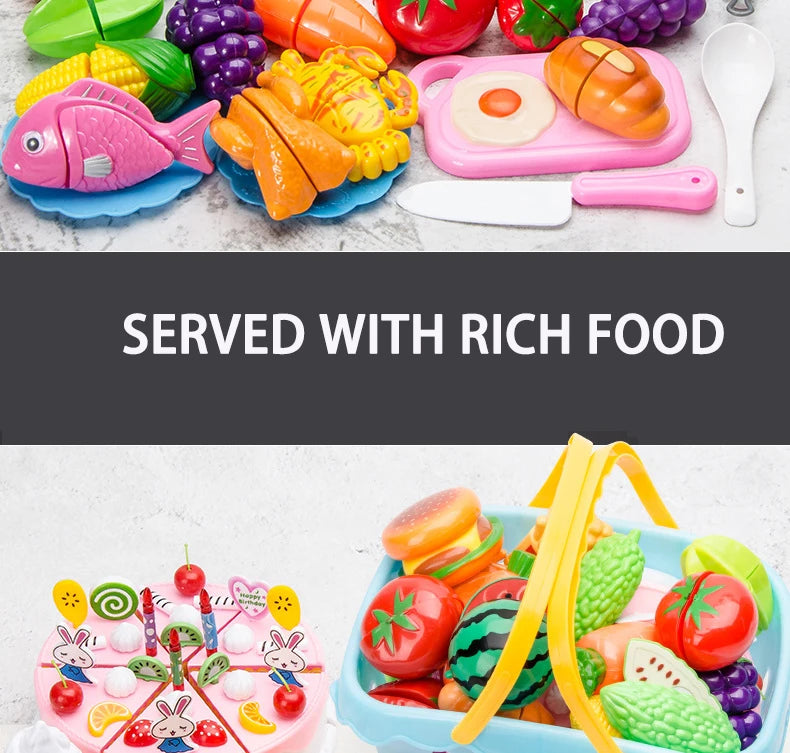 Pretend Play Food Cutting Set for Kids – Educational Fruit & Vegetable Toy