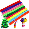 A colorful set of 100 pipe cleaners in various bright colors like pink, purple, green, and orange for DIY crafts.