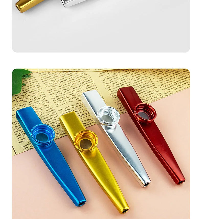 Gold-Plated Metal Kazoo with 5 Replacement Films