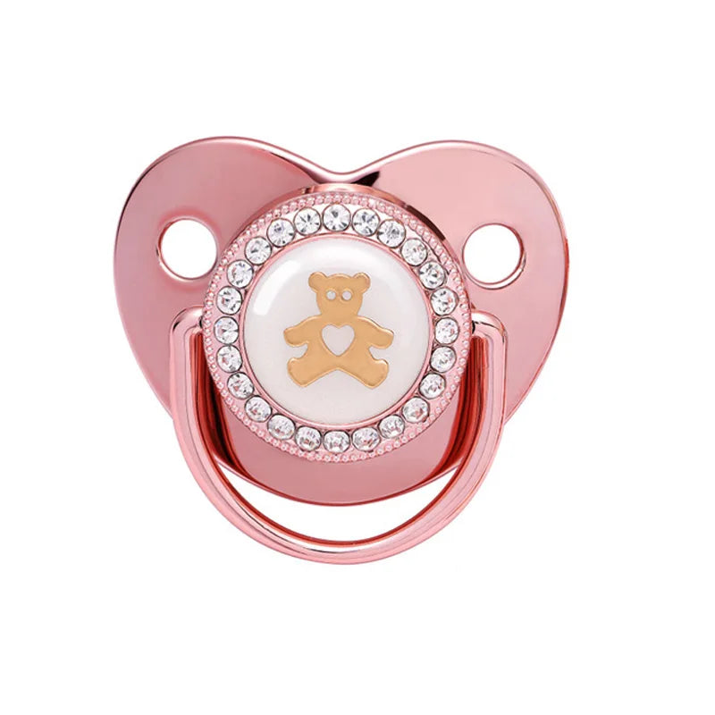 Rhinestone Crown Pacifier for Babies – Soft Silicone Soother with Elegant Sparkle