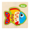 Wooden 3D Cartoon Animal Jigsaw Puzzle for Kids