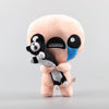 A plush toy resembling a stylized, round face with black and white markings and blue accents.