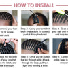 Instructions for installing Goddess Faux Locs crochet hair extensions showing steps for braiding and knotting