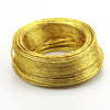A coil of flexible gold-colored aluminum craft wire used for jewelry making and DIY projects.