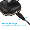 Black clip-on tuner with a USB recharge cable and text indicating 10 hours of use.