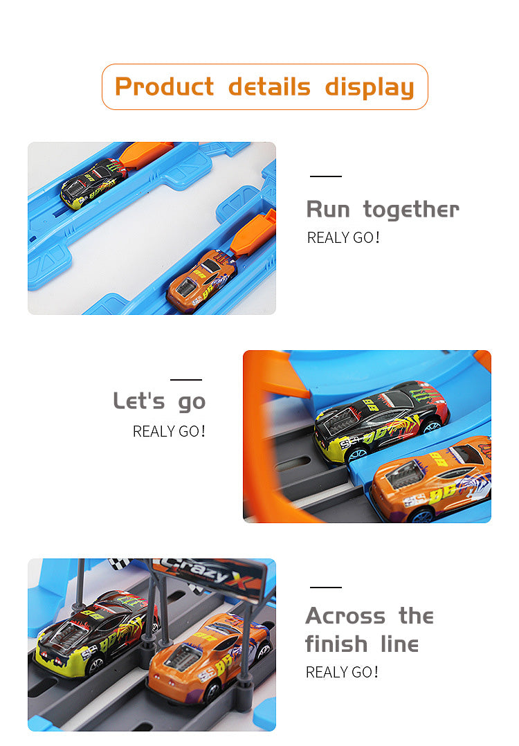 Double-Loop Racing Track Set with Inertia Cars