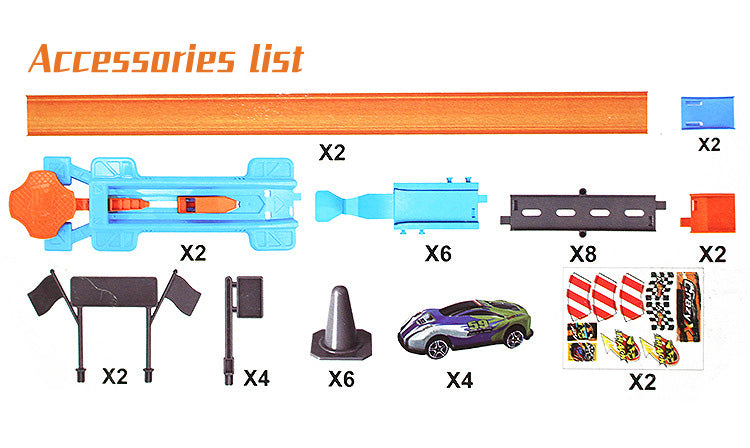 Double-Loop Racing Track Set with Inertia Cars