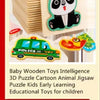 Wooden 3D Cartoon Animal Jigsaw Puzzle for Kids