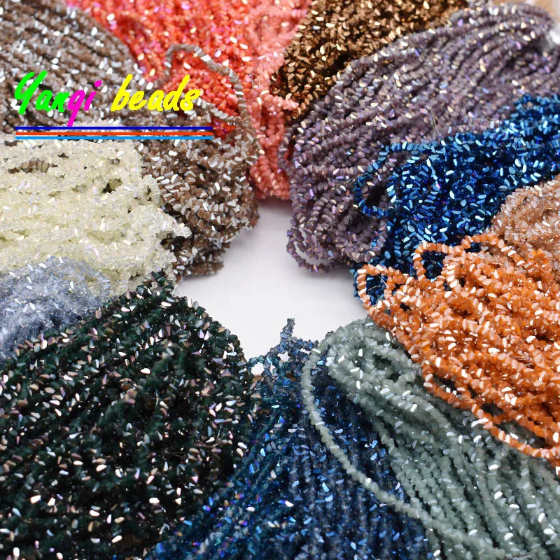 2mm Triangle Crystal Glass Beads for Jewelry Making (Approx. 130 Pieces)