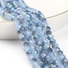 A strand of light blue faceted crystal glass beads for jewelry making