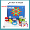 Wooden Pattern Blocks Set – 155-Piece Educational Shape Puzzle for Kids