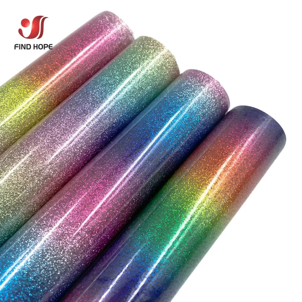 Rainbow Glitter Heat Transfer Vinyl for DIY Apparel