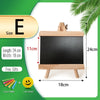 A wooden chalkboard easel with a black board, showing dimensions and free gifts.