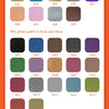 A collection of heat transfer vinyl colors and glitter widths including TPU and standard options.