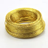 A coil of flexible gold-colored aluminum craft wire used for jewelry making and DIY projects.