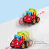 Red and yellow two-way slide forward construction vehicle toy set