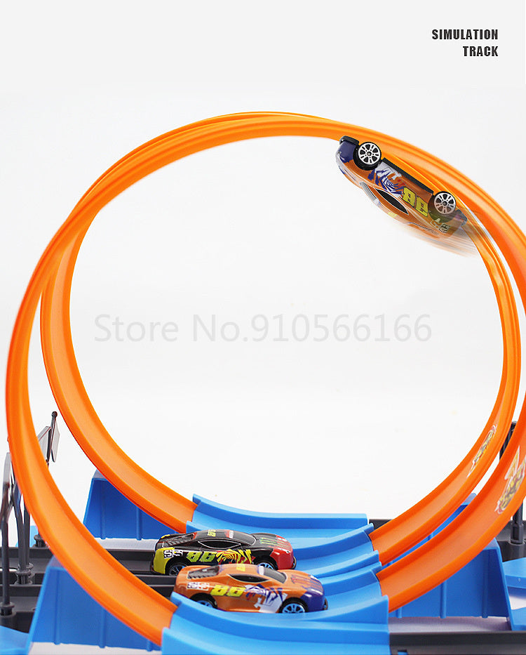 Double-Loop Racing Track Set with Inertia Cars