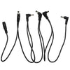A set of guitar pedal power daisy chain cables with various connectors.