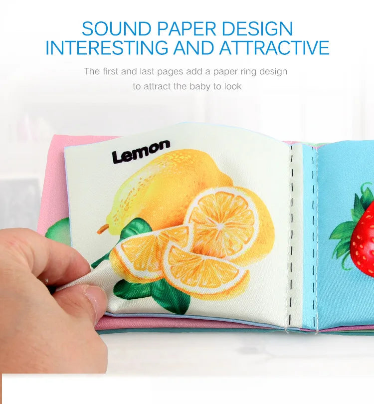 Soft Cloth Baby Books Set for Early Learning – Fruits, Animals, Numbers & More