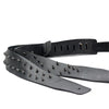 Black PU leather guitar strap with studs and buckle for acoustic and electric guitars