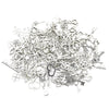 A pile of vintage metal key charms used for DIY jewelry making.