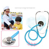 Wooden pretend play doctor medical kit with a stethoscope and a doctor doll