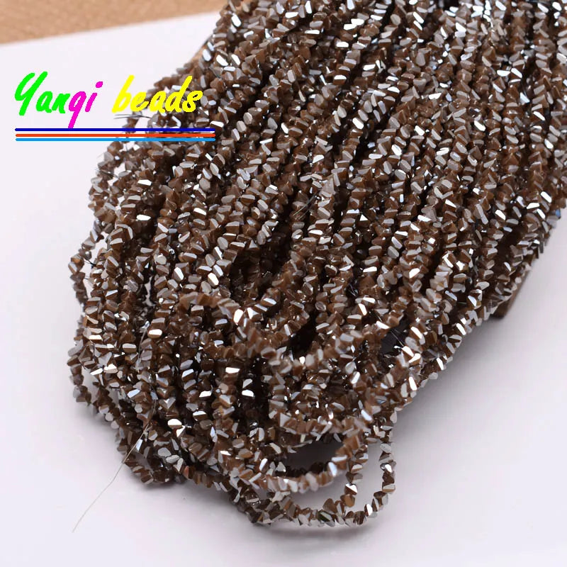 2mm Triangle Crystal Glass Beads for Jewelry Making (Approx. 130 Pieces)