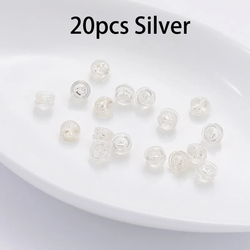 Silicone Earring Backs with Copper Ring – Comfortable Earring Stoppers for Jewelry Making