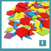 Wooden Pattern Blocks Set – 155-Piece Educational Shape Puzzle for Kids