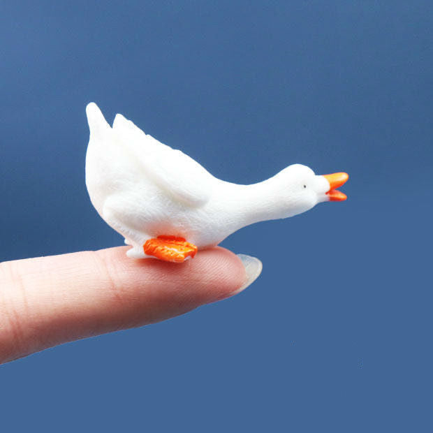 Charming Goose Figurine for Desk and Garden Decor