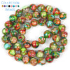 A collection of natural sea sediment jasper and turquoise beads for jewelry making