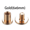 Gold 6x6mm brass rivets for leather craft and DIY