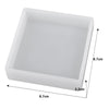 A white geometric resin casting mold with dimensions 8.7cm by 8.7cm and a depth of 2.2cm.