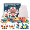 155-Piece Wooden Jigsaw Puzzle Set for Kids – Colorful Montessori Geometric Shapes Learning Toy