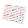 A display of 100 pairs of assorted acrylic stud earrings featuring hearts, stars, and moons in various colors