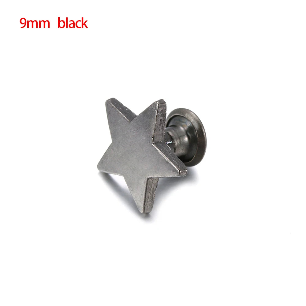 A single 9mm black decorative heart brass rivet.
