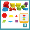 Wooden Pattern Blocks Set – 155-Piece Educational Shape Puzzle for Kids