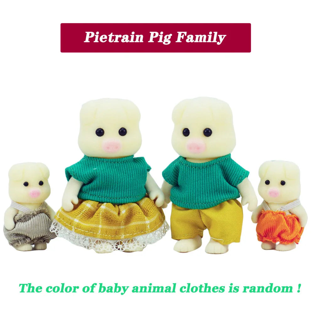 Forest Animal Family Dollhouse Set with Mini Furniture