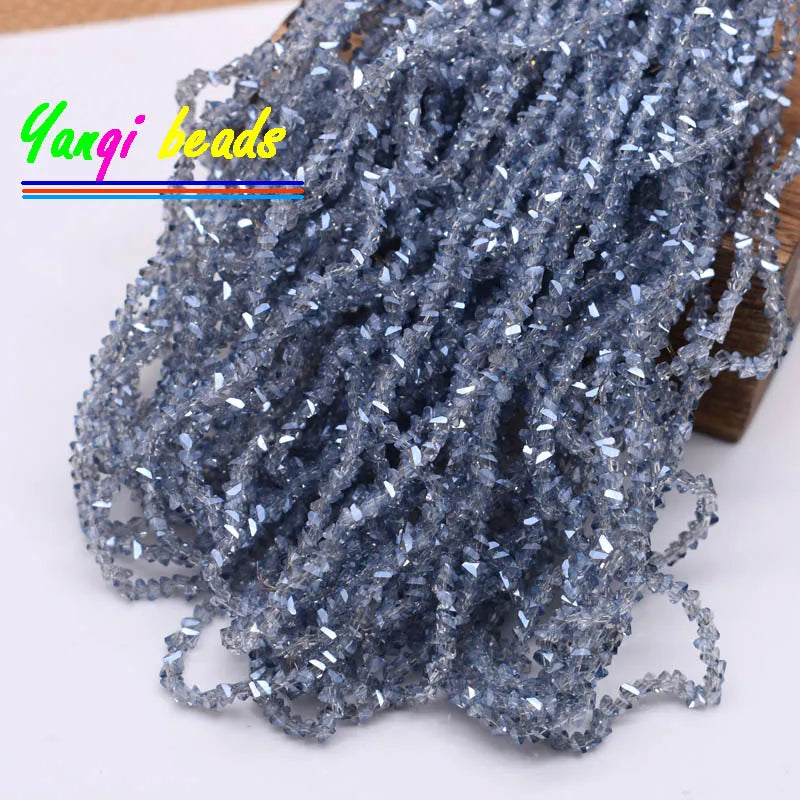 2mm Triangle Crystal Glass Beads for Jewelry Making (Approx. 130 Pieces)