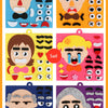 A set of puzzle cards depicting various facial expressions, including sad, surprised, and angry faces for children.