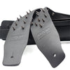 Black PU leather guitar strap with metal studs for acoustic and electric guitars