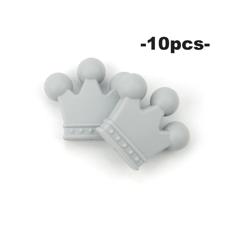 Crown Shaped Silicone Beads for DIY Jewelry & Teethers