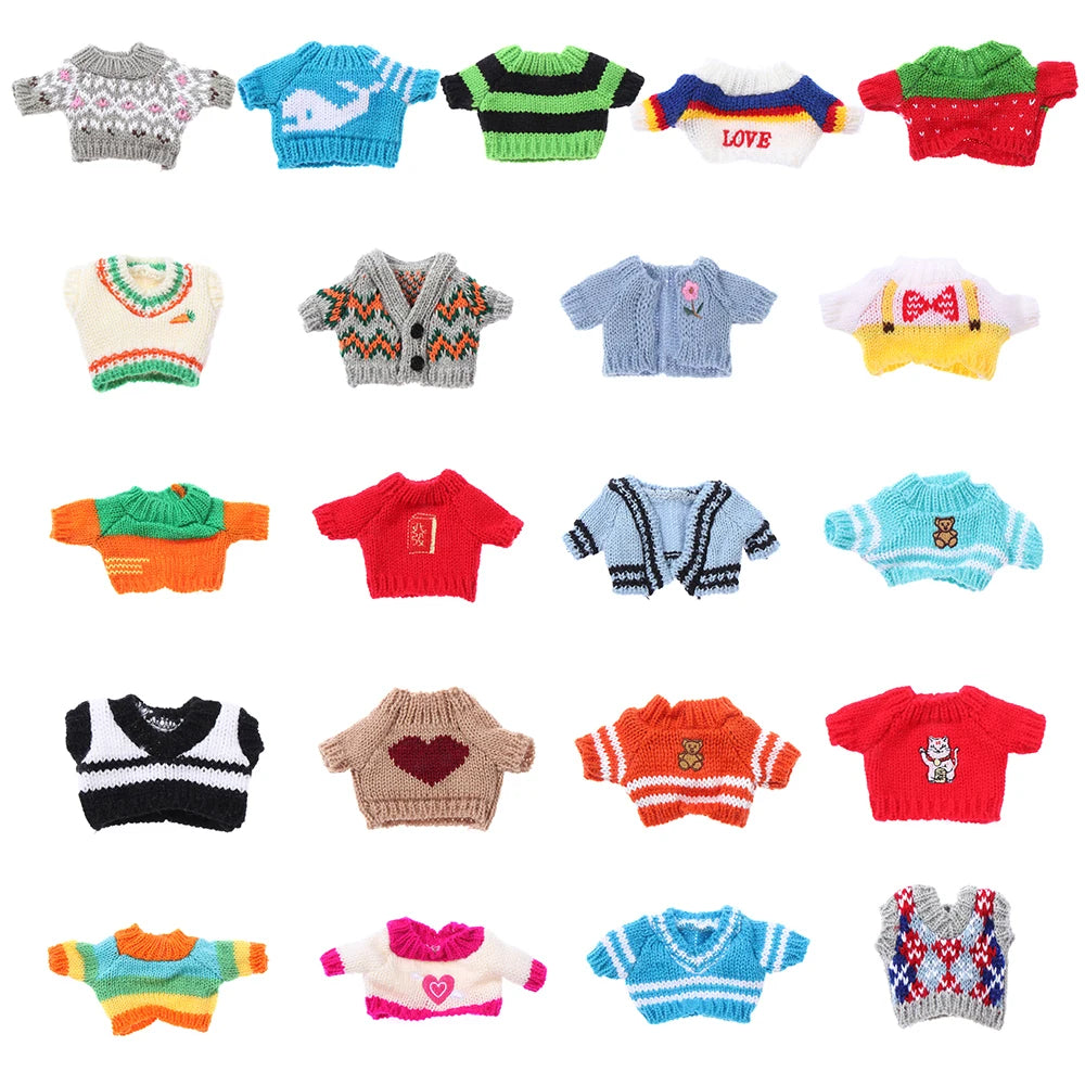 Fashionable Sweater and Vest Set for 20cm Plush Dolls