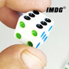 Classic White Acrylic Dice Set – 16mm with Colorful Dots