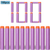 A set of 100 soft foam dart refills in various colors and lengths for toy blasters